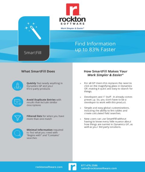 SmartFill | Dynamics GP Add On Product | Rockton Software